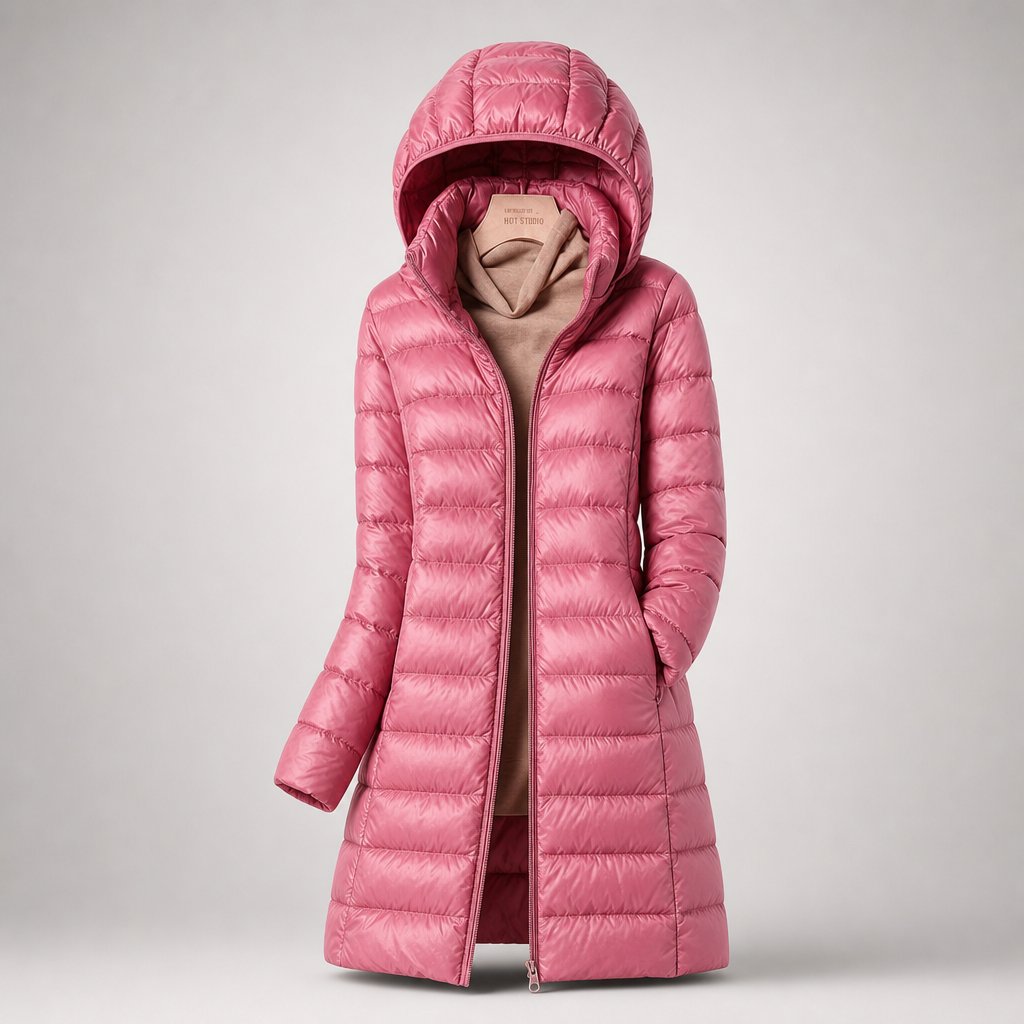 Lavinia-Ingrid | Women's Detachable-Hood Ultralight Puffer Jacket