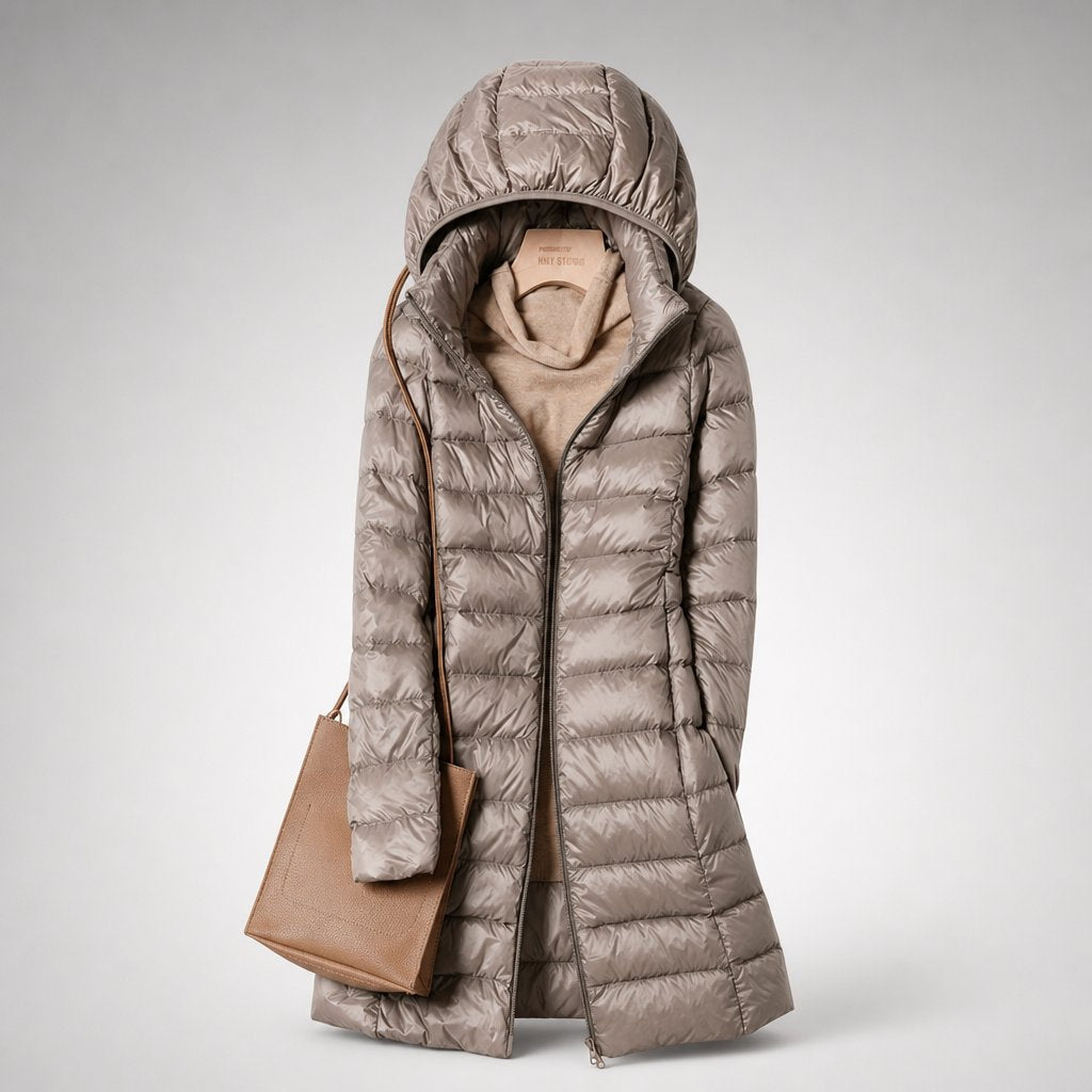 Lavinia-Ingrid | Women's Detachable-Hood Ultralight Puffer Jacket