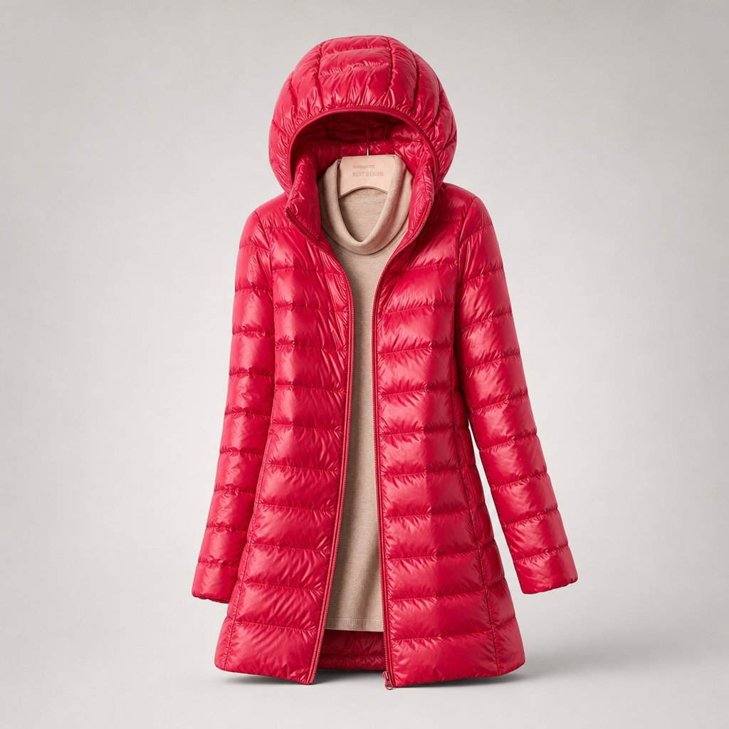 Lavinia-Ingrid | Women's Detachable-Hood Ultralight Puffer Jacket