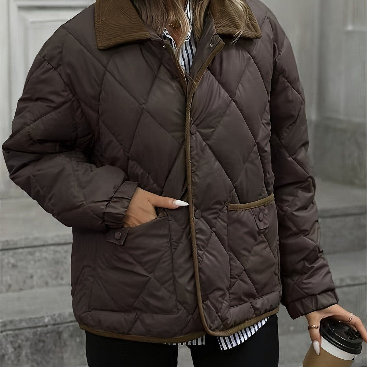 Genevieve-Aurelia | Women's Diamond-Quilted Puffer Jacket