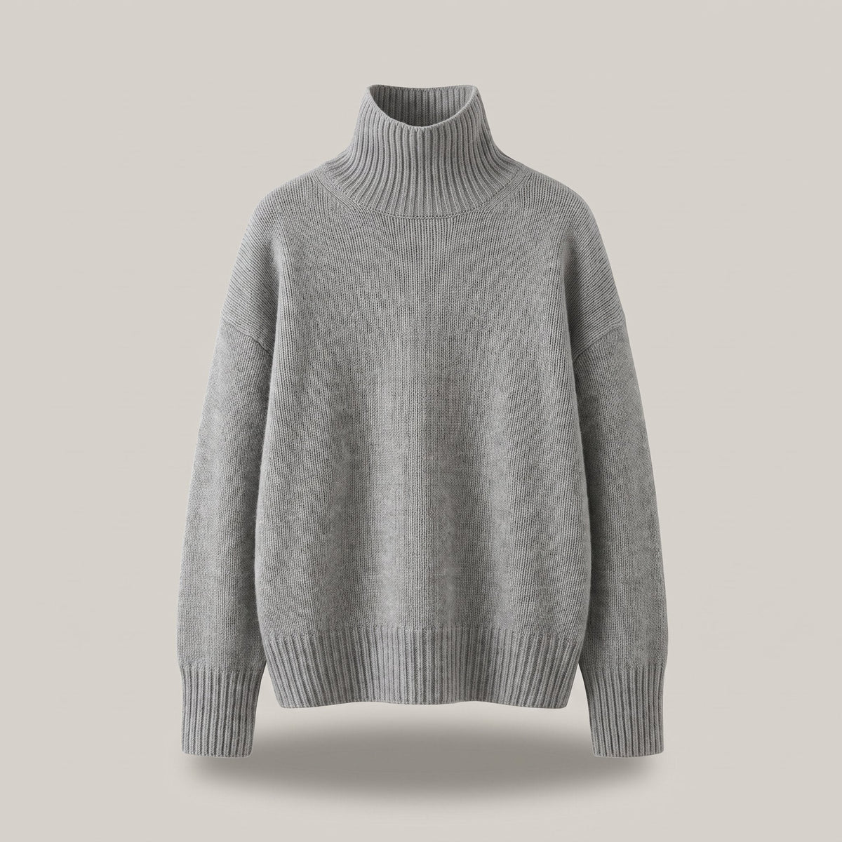 Maureen-Constance | Women's Dropped-Shoulder High-Neck Wool Sweater