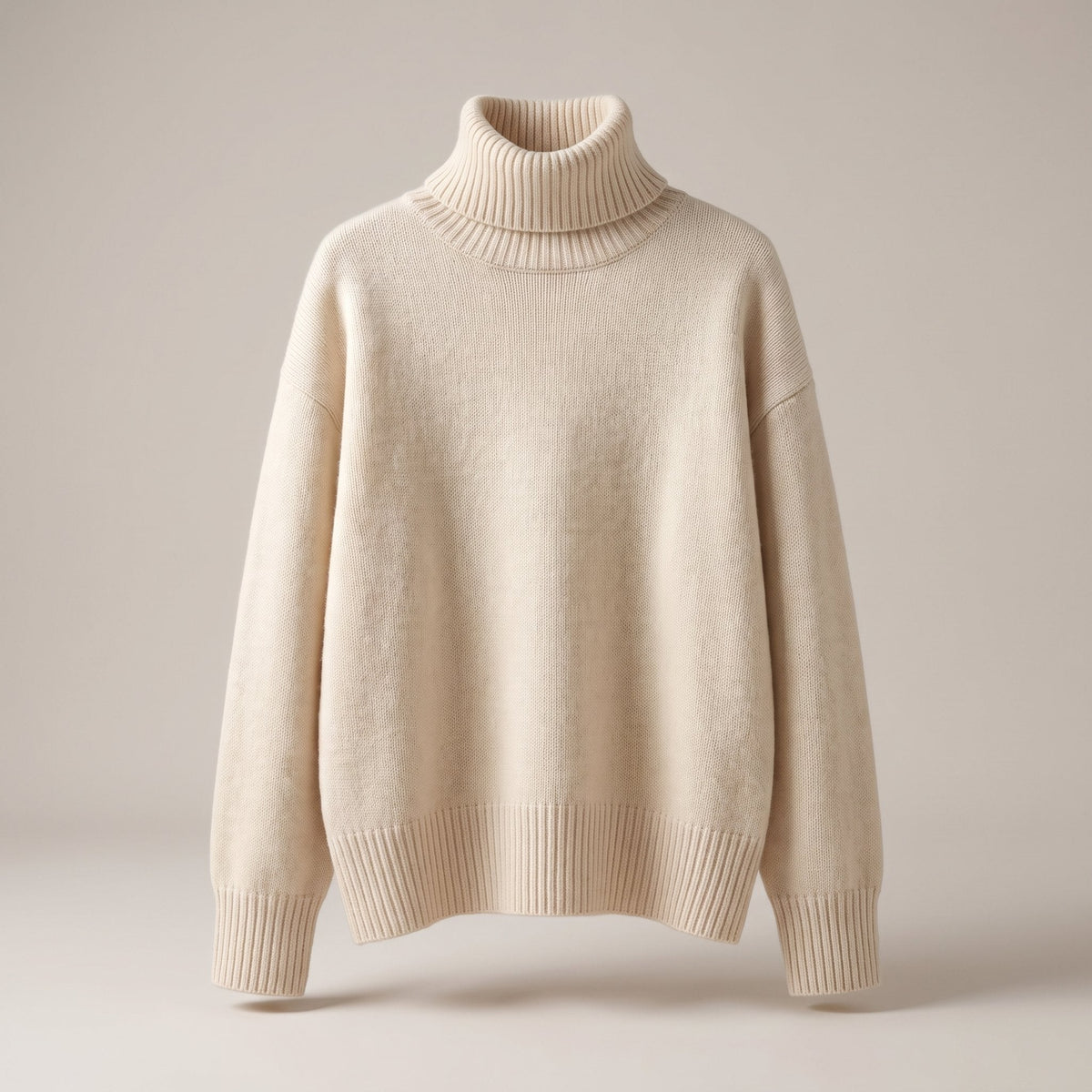 Maureen-Constance | Women's Dropped-Shoulder High-Neck Wool Sweater