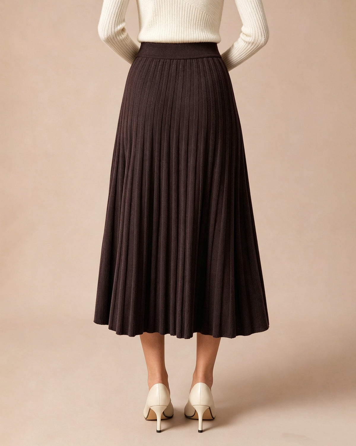 Bianca-Lottie | Women's Elastic-Waist Flared Midi Skirt