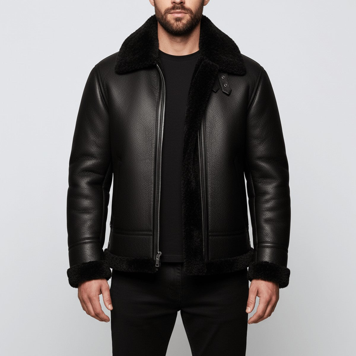 Paloma-Thelma | Women's Faux Shearling Aviator Biker Jacket
