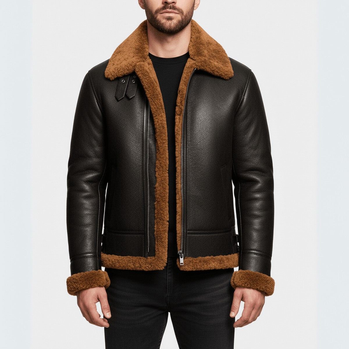 Paloma-Thelma | Women's Faux Shearling Aviator Biker Jacket