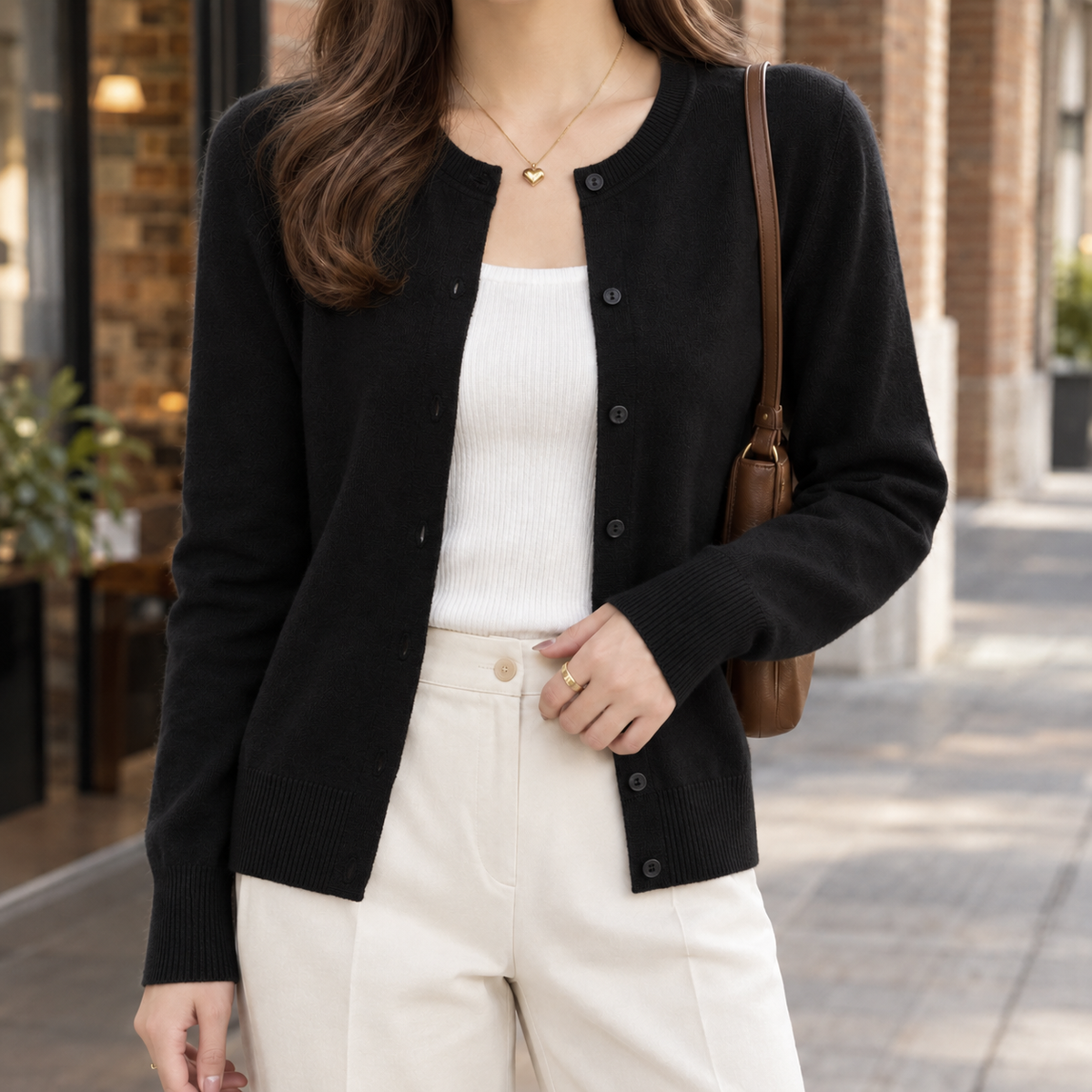 Alma | Women's Fine-Knit Button-Front Cardigan