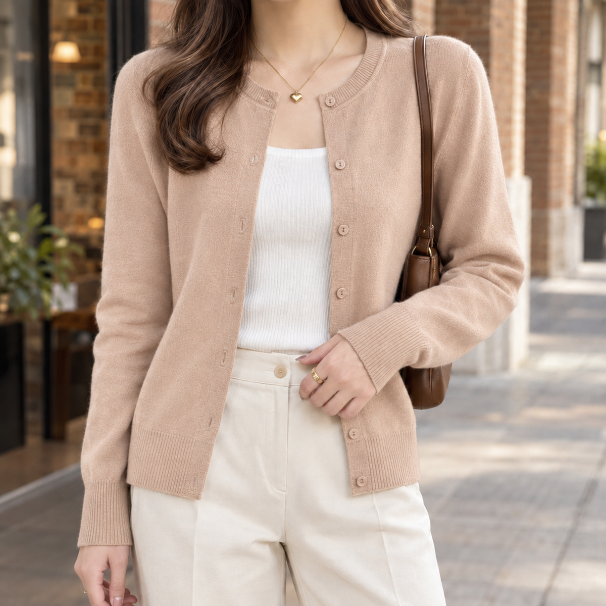 Alma | Women's Fine-Knit Button-Front Cardigan
