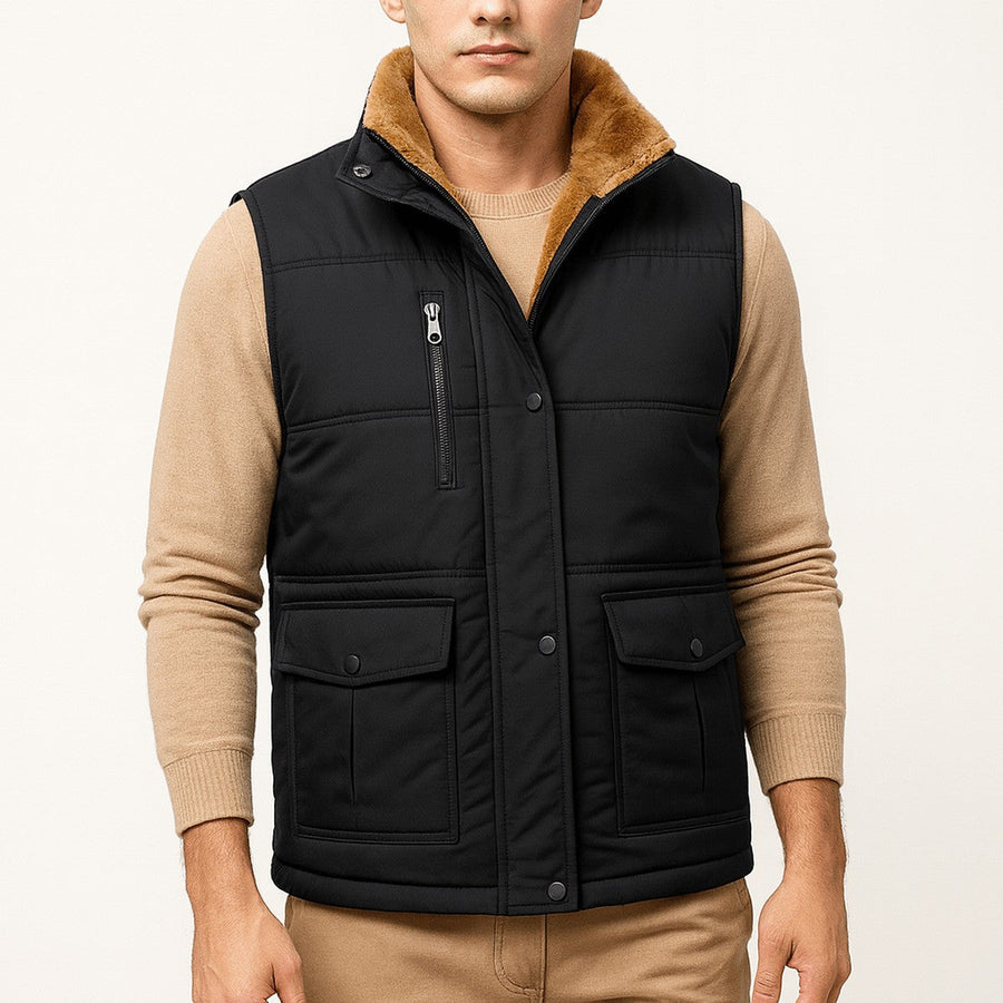 Evelina | Women's Fleece-Lined Puffer Vest with Stand Collar