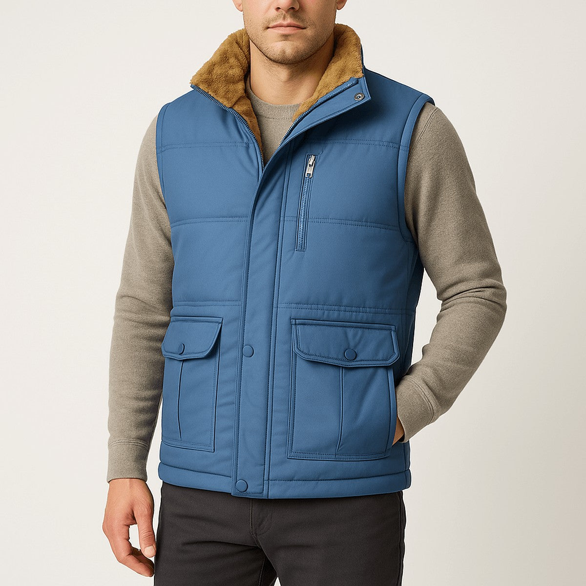 Evelina | Women's Fleece-Lined Puffer Vest with Stand Collar