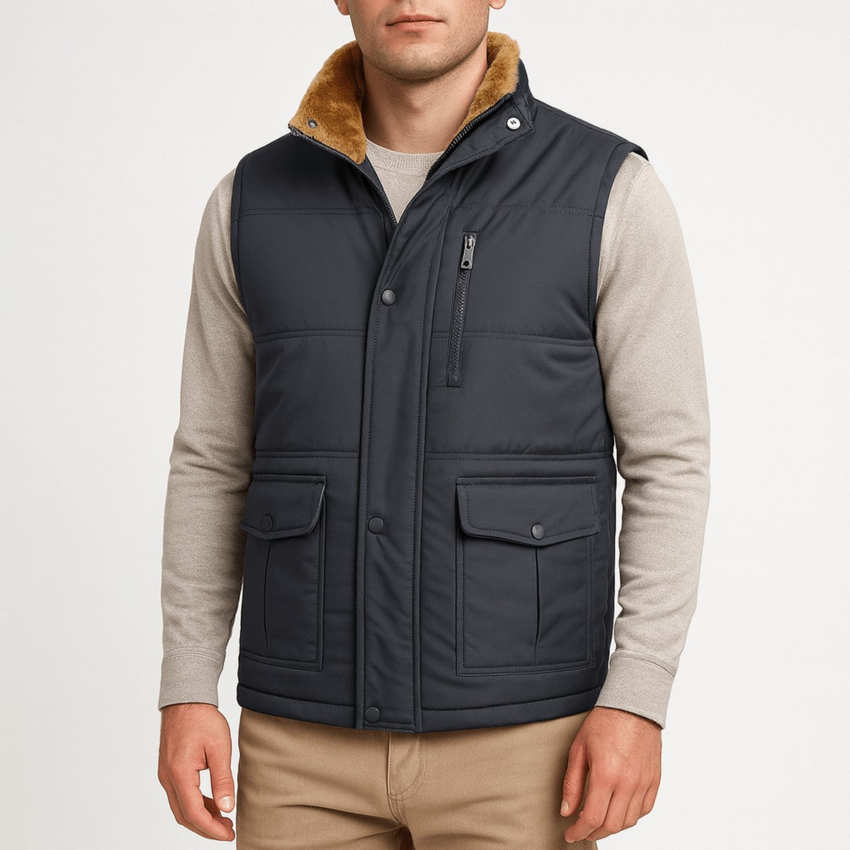 Evelina | Women's Fleece-Lined Puffer Vest with Stand Collar