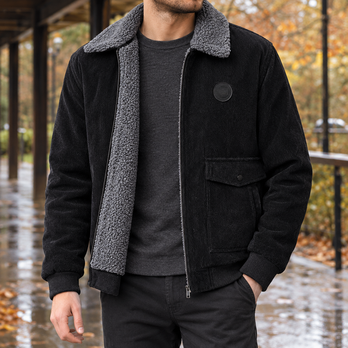 June | Women's Fleece-Lined Ribbed-Cuff Zip Jacket