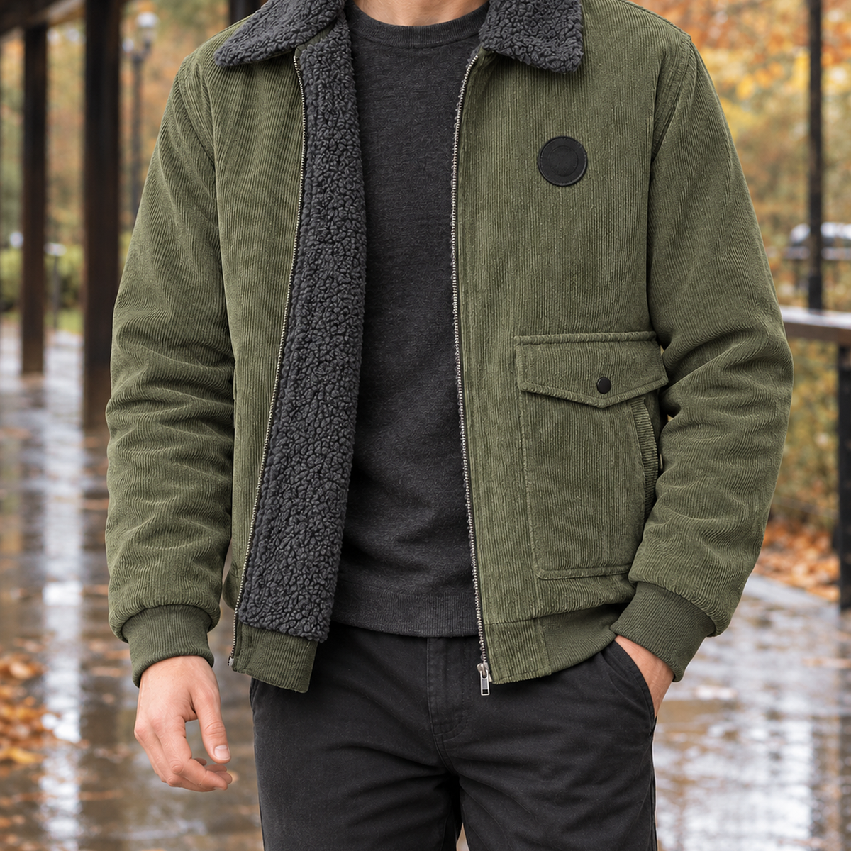 June | Women's Fleece-Lined Ribbed-Cuff Zip Jacket
