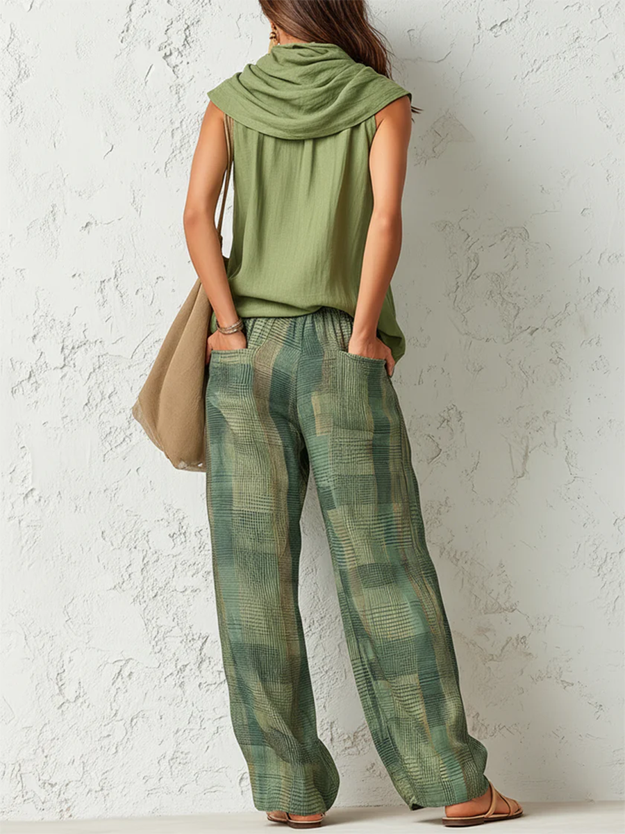 Frida-Zelda | Women's Flowing Blouse & Wide-Leg Trousers Set