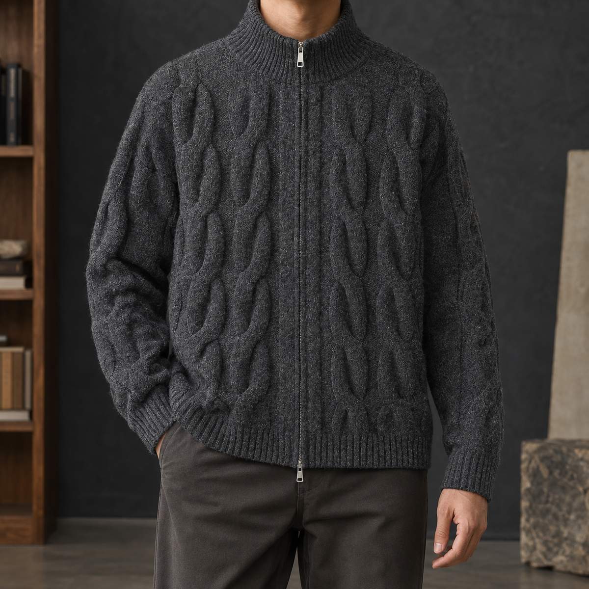 Constance-Birgit | Women's Full-Zip Cable Knit Cardigan