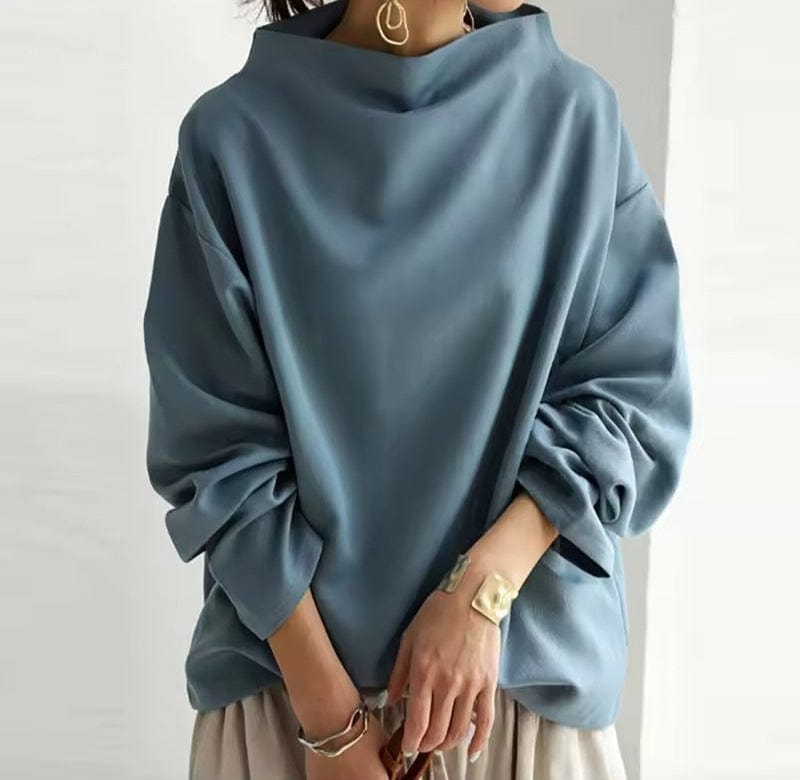 Silvia-Vera | Women's High-Neck Long-Sleeve Knit Pullover Top