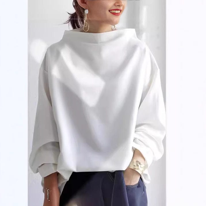 Silvia-Vera | Women's High-Neck Long-Sleeve Knit Pullover Top