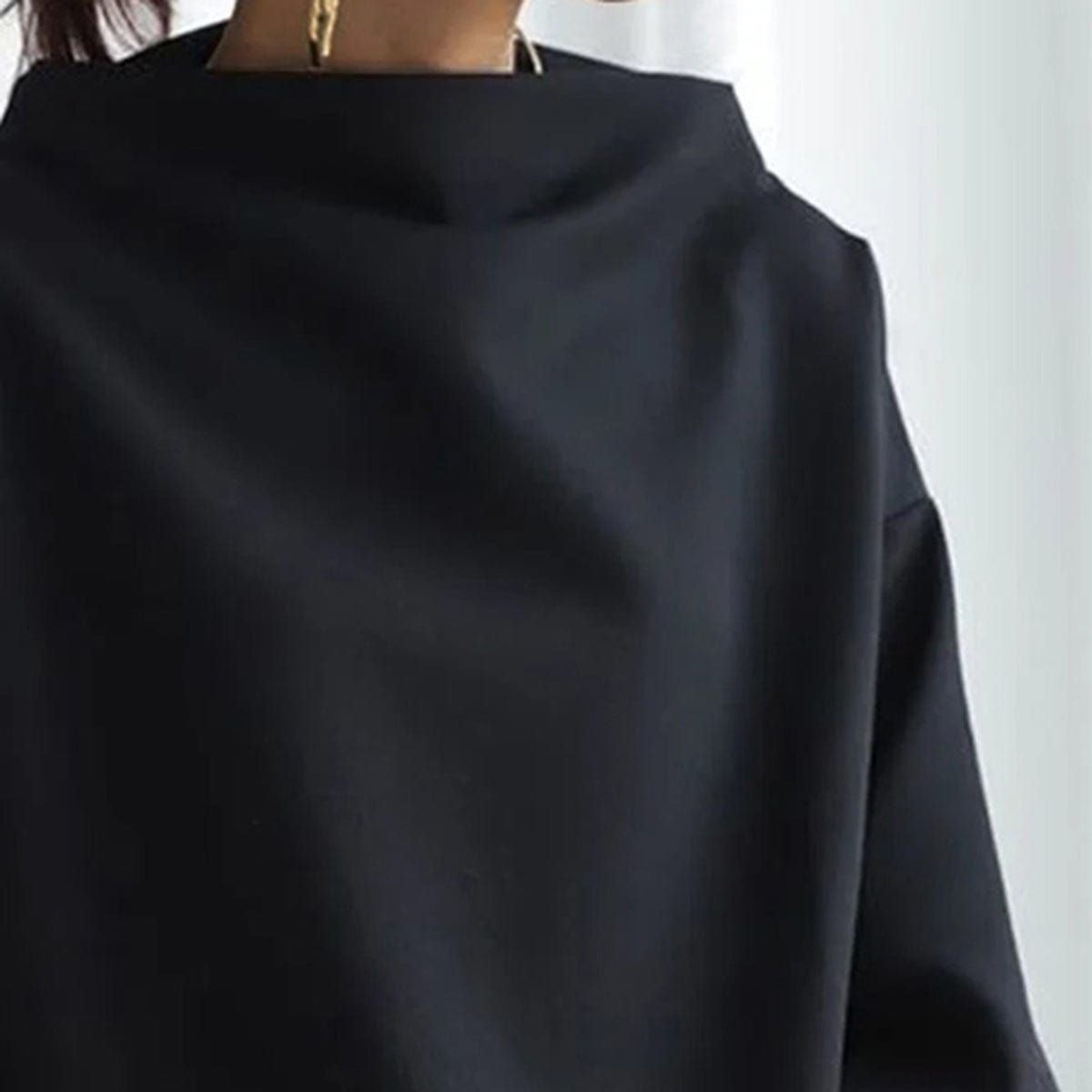 Silvia-Vera | Women's High-Neck Long-Sleeve Knit Pullover Top