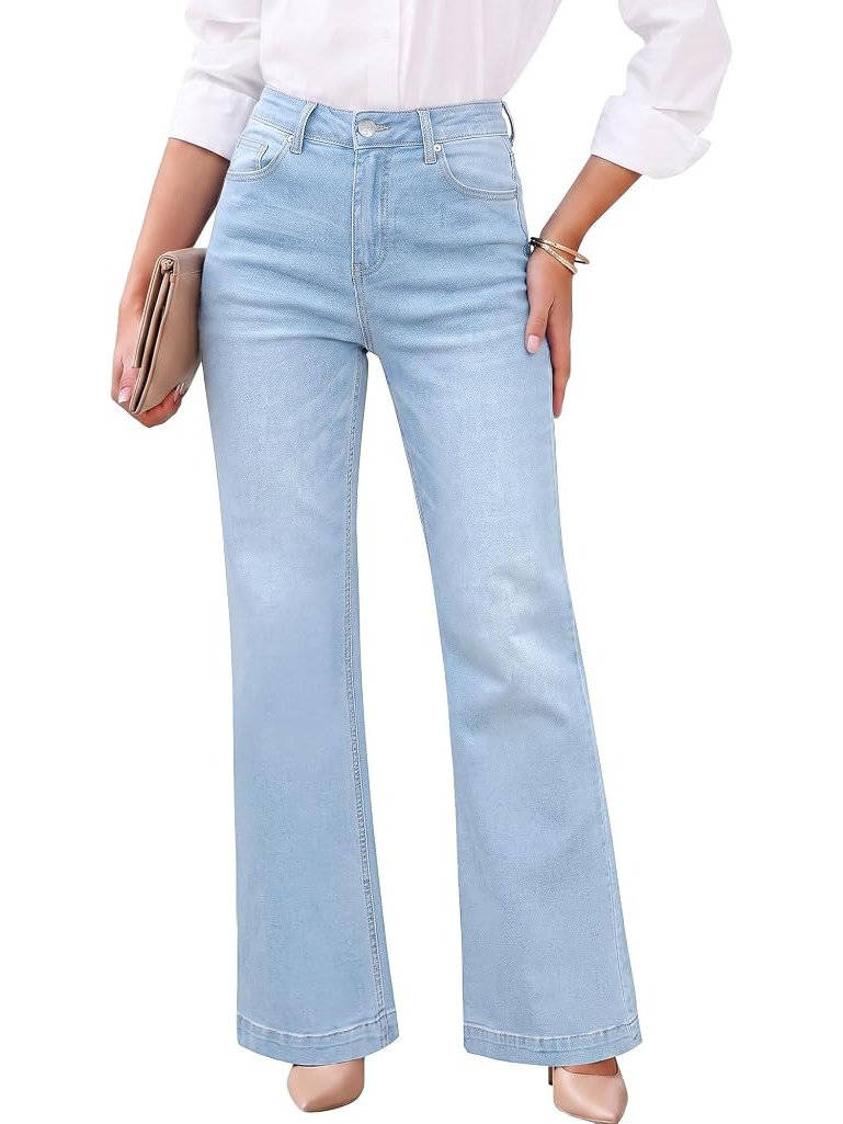 Bernadette-Juliet | Women's High-Rise Wide Leg Flare Jeans