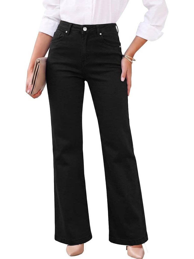 Bernadette-Juliet | Women's High-Rise Wide Leg Flare Jeans
