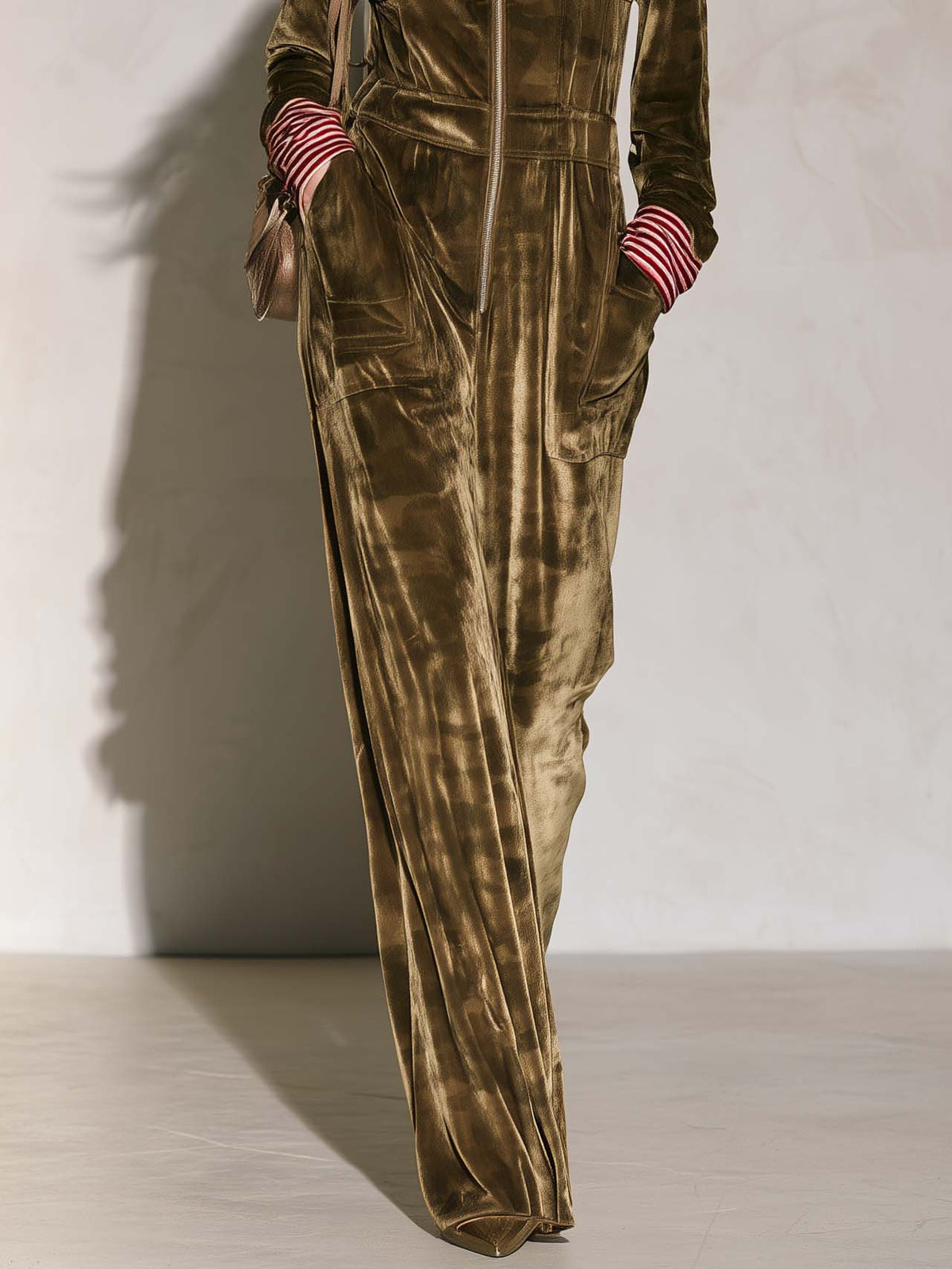 Constance | Women's Hooded Velvet Wide-Leg Jumpsuit