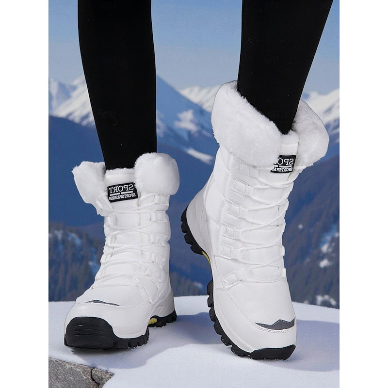 Pearl-Bianca | Women's Lace-Up Plush-Lined Ankle Boots