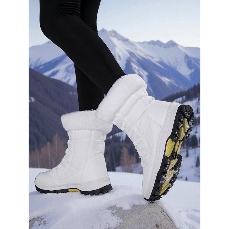Pearl-Bianca | Women's Lace-Up Plush-Lined Ankle Boots
