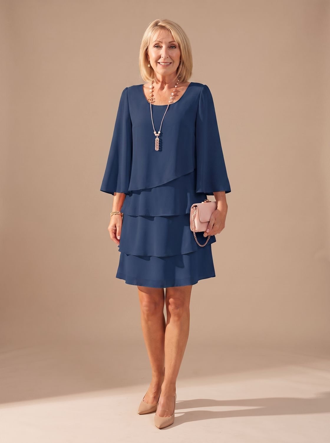 Elsa-Lydia | Women's Layered Ruffle A-Line Mini Dress