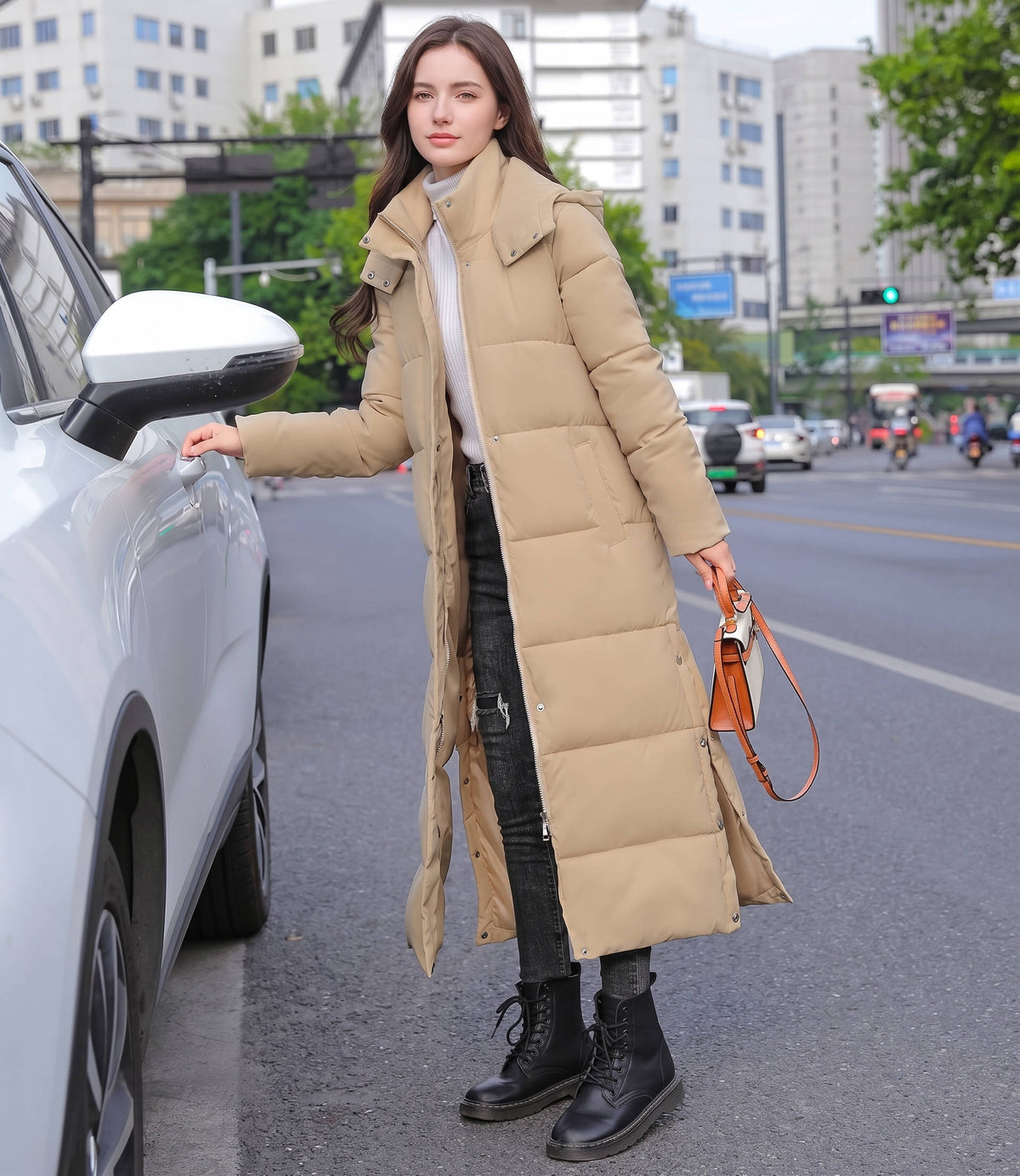 Roberta-Mavis | Women's Longline Fitted Puffer Jacket