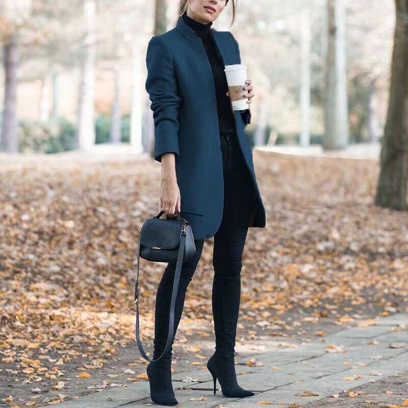 Ramona-Hazel | Women's Longline Tailored Blazer Coat