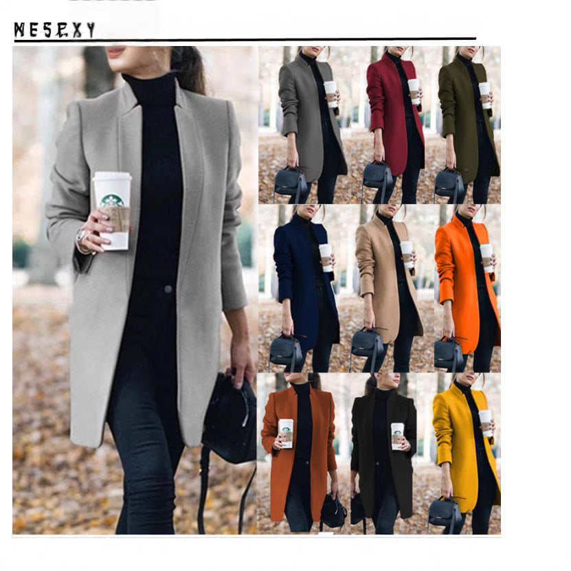 Ramona-Hazel | Women's Longline Tailored Blazer Coat