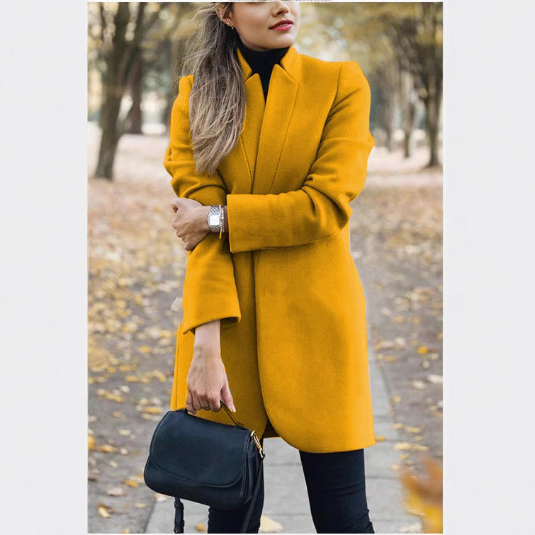 Ramona-Hazel | Women's Longline Tailored Blazer Coat