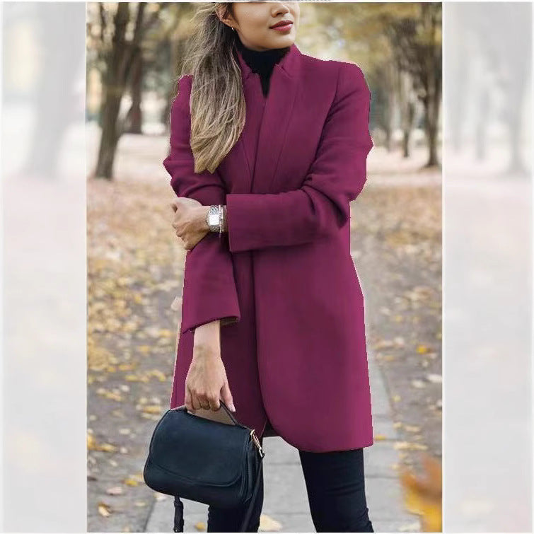 Ramona-Hazel | Women's Longline Tailored Blazer Coat