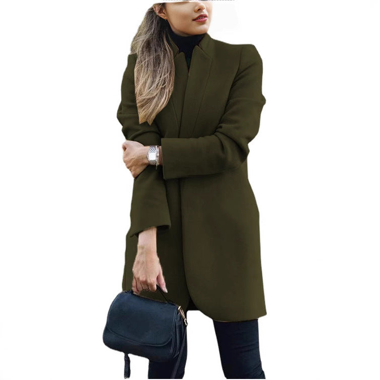 Ramona-Hazel | Women's Longline Tailored Blazer Coat