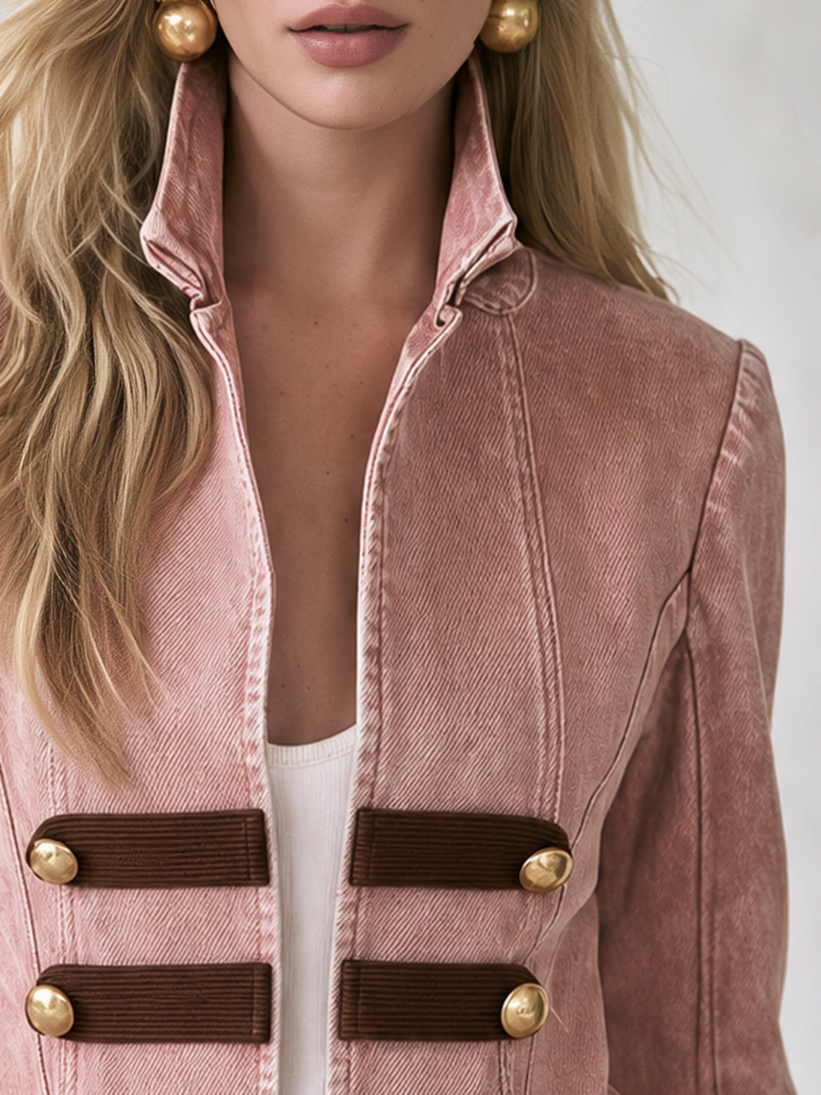 Patricia-Violet | Women's Military-Style Denim Blazer