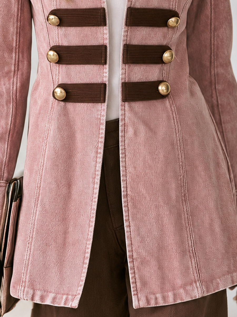 Patricia-Violet | Women's Military-Style Denim Blazer