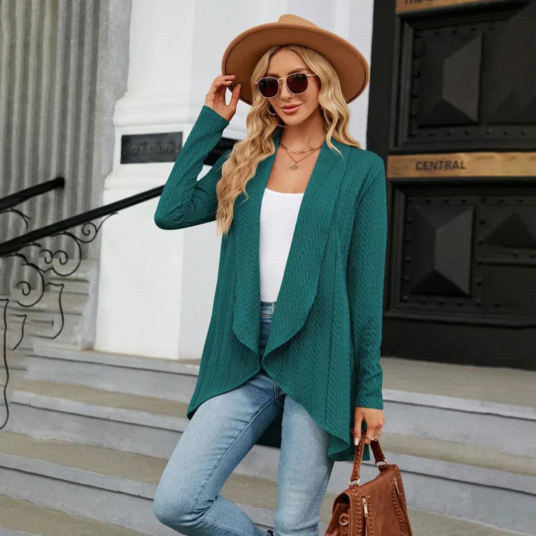 Lydia | Women's Open-Front Waterfall Drape Knit Cardigan