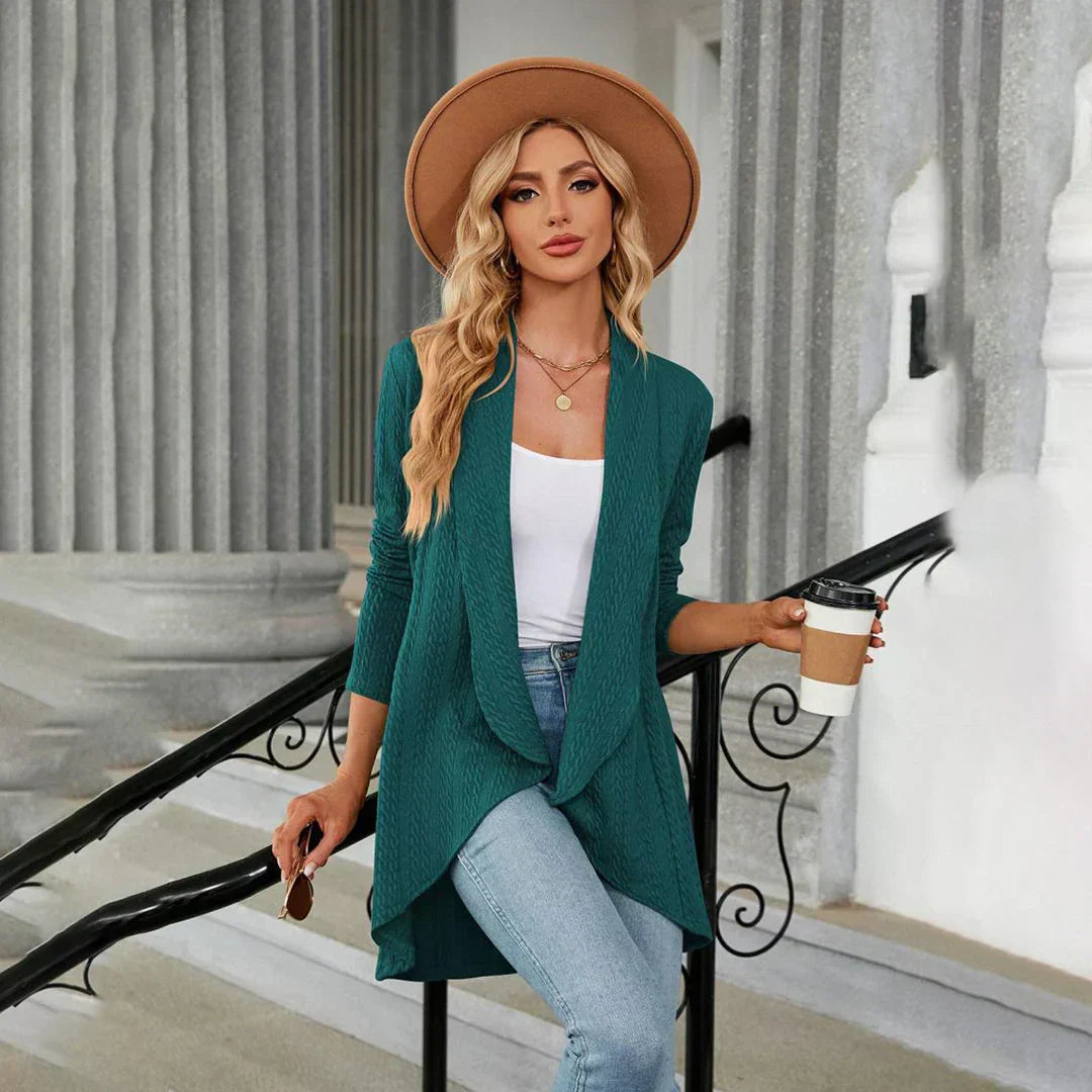 Lydia | Women's Open-Front Waterfall Drape Knit Cardigan