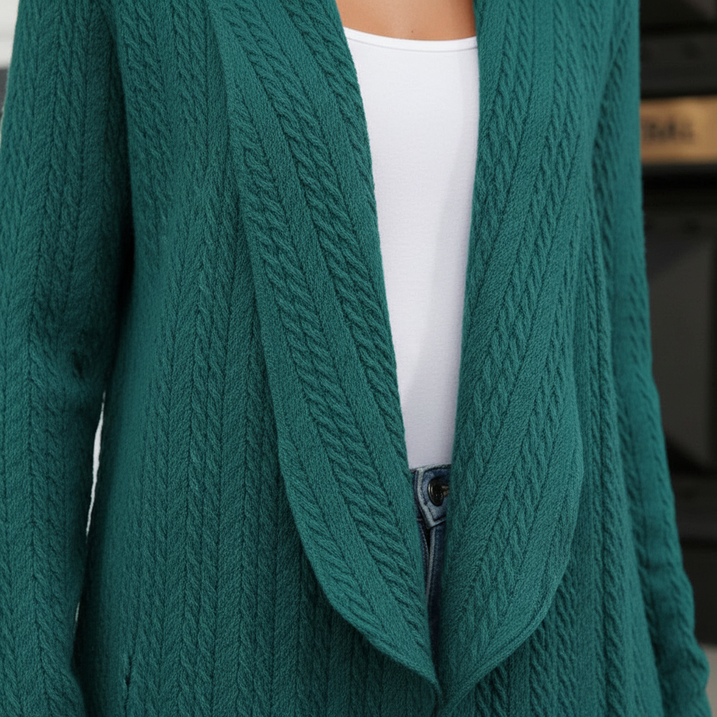 Lydia | Women's Open-Front Waterfall Drape Knit Cardigan