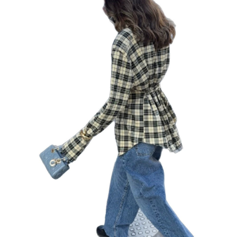 Cecile-Stella | Women's Oversized Check Shirt Jacket