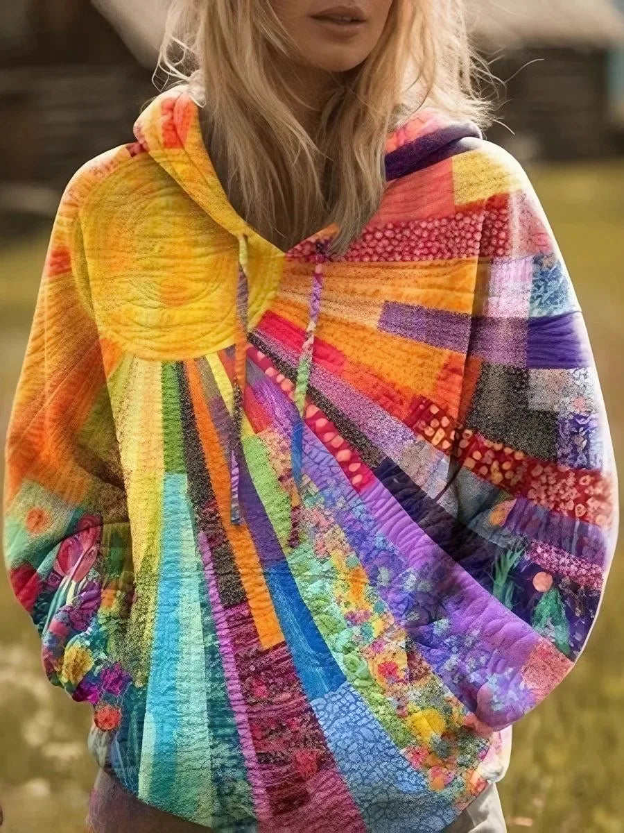 Ophelia-Sigrid | Women's Oversized Drawstring-Hood Pullover Hoodie