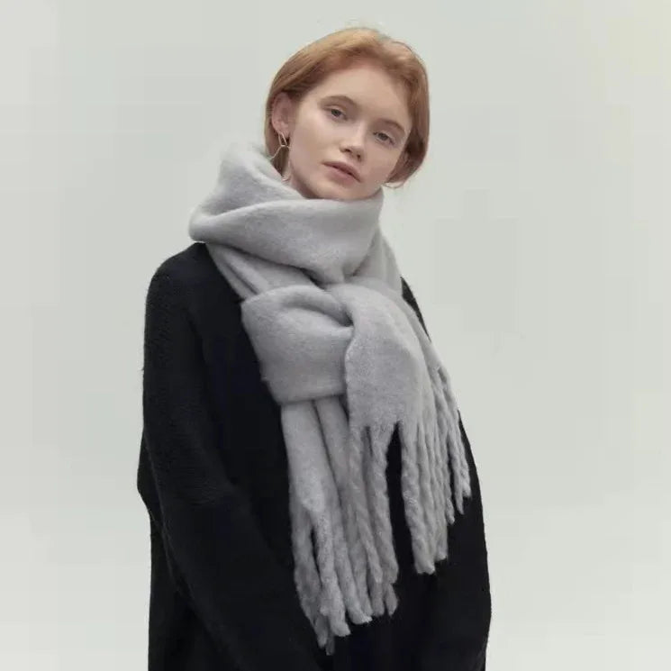Bernadette-Katharine | Women's Oversized Fringed Wrap Scarf