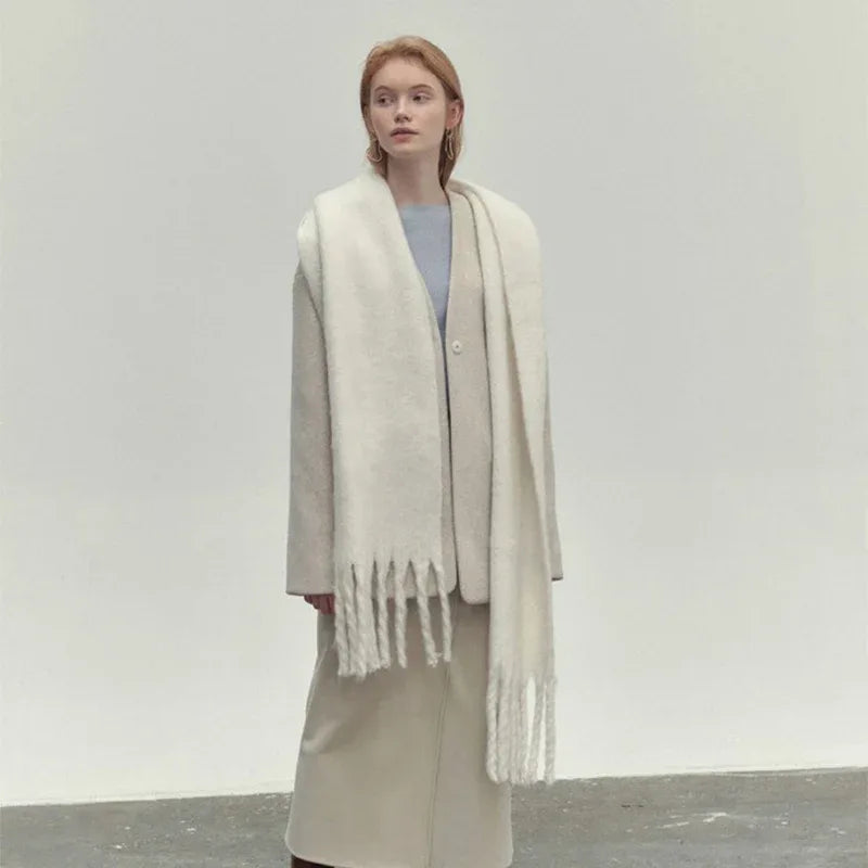 Bernadette-Katharine | Women's Oversized Fringed Wrap Scarf