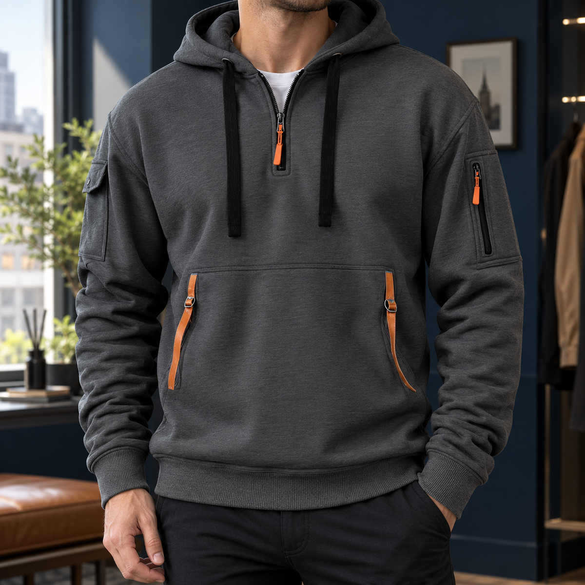 Mabel | Women's Oversized Utility Half-Zip Hoodie