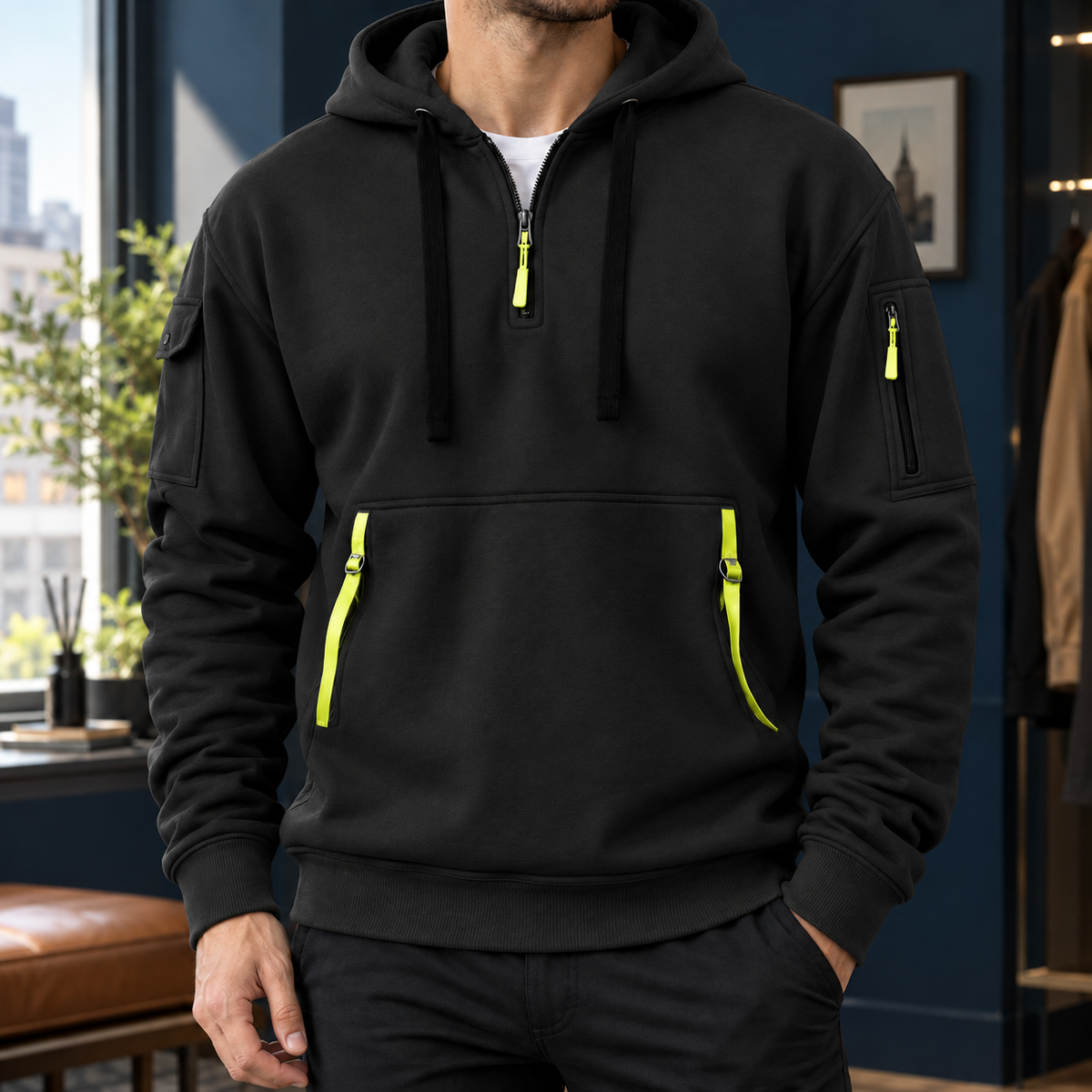Mabel | Women's Oversized Utility Half-Zip Hoodie