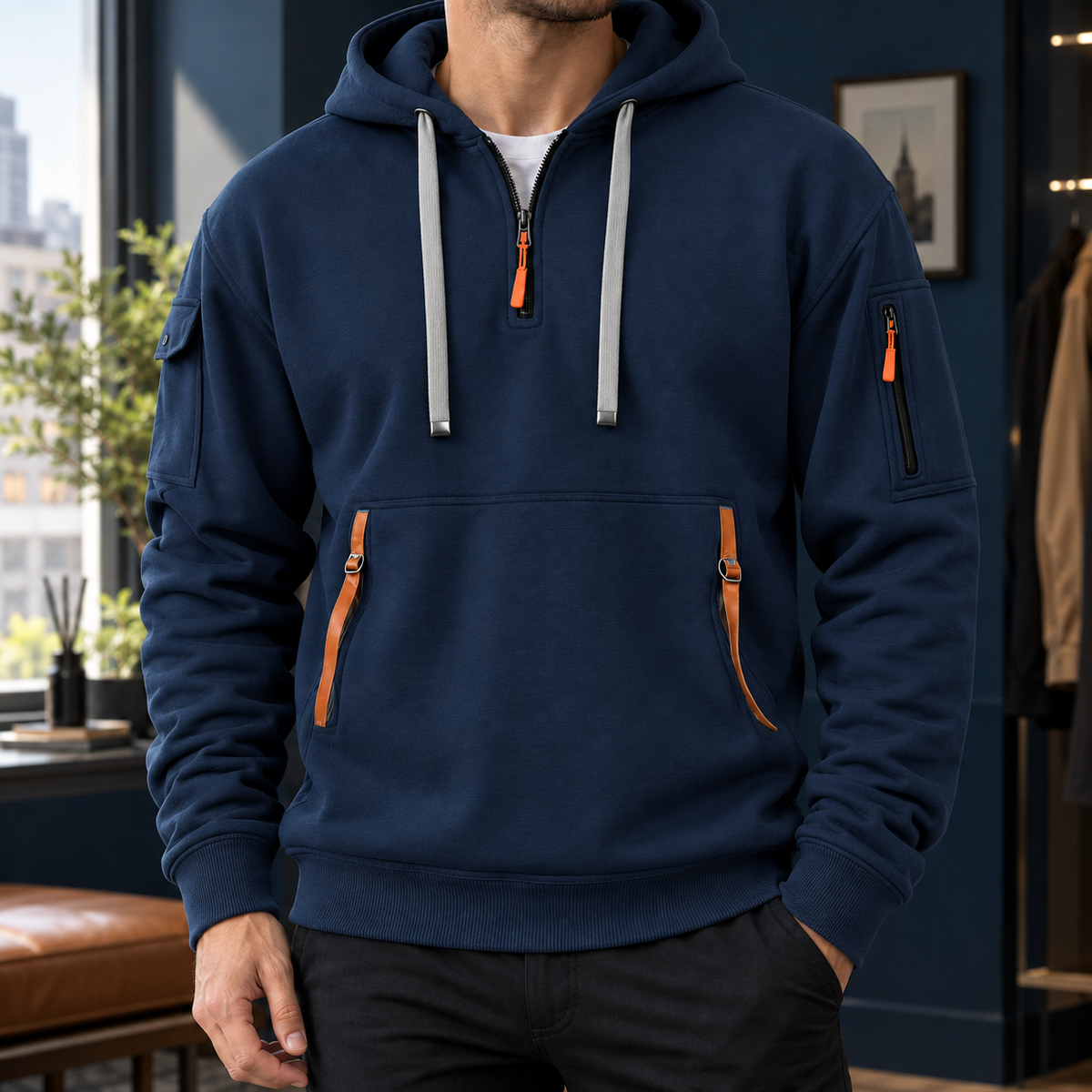 Mabel | Women's Oversized Utility Half-Zip Hoodie