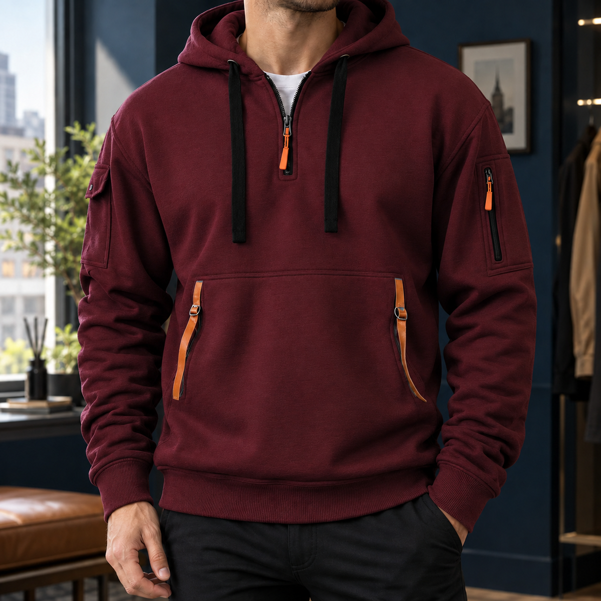 Mabel | Women's Oversized Utility Half-Zip Hoodie