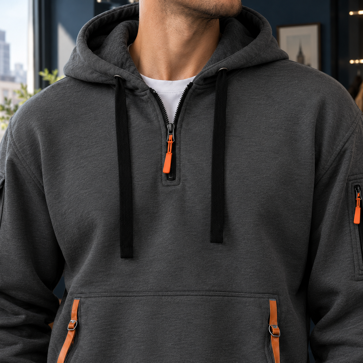 Mabel | Women's Oversized Utility Half-Zip Hoodie