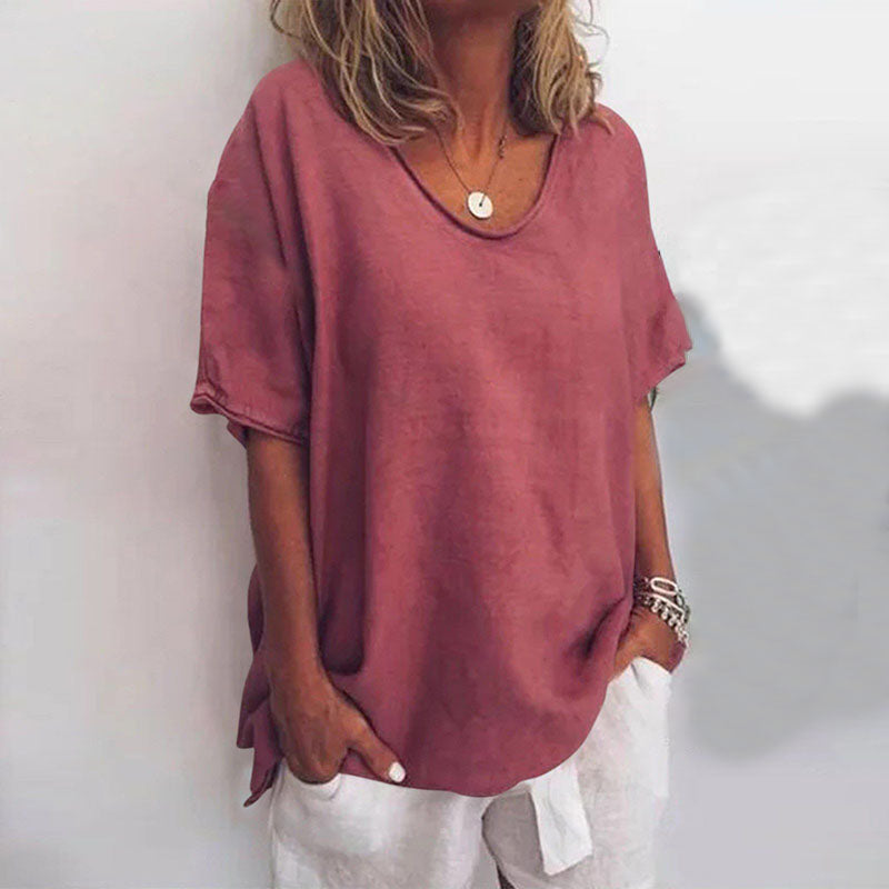 Regina-Isabelle | Women's Oversized V-Neck Knit Top