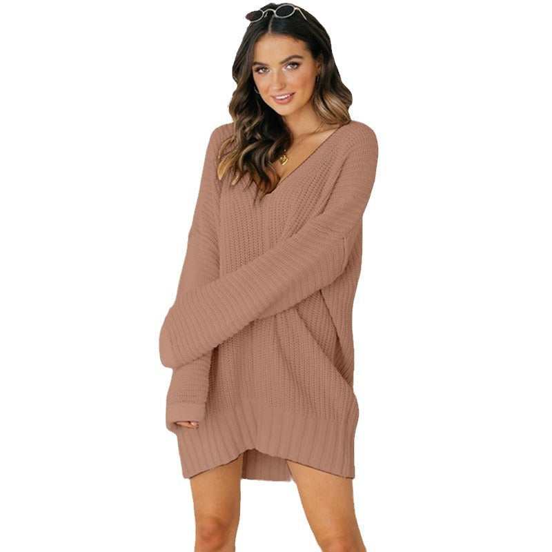 Vera | Women's Oversized V-Neck Sweater Dress