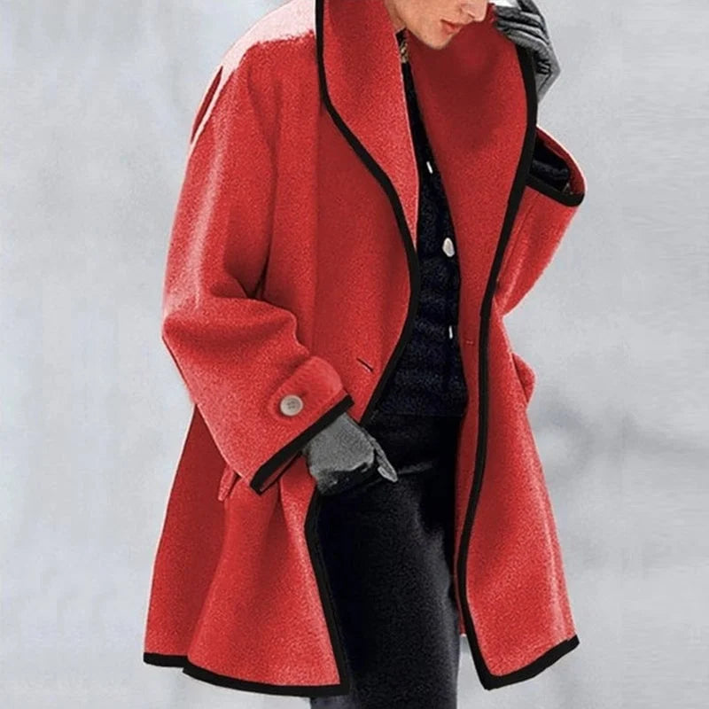 Astrid-Frida | Women's Oversized Wool Trench Coat with Wide Lapels